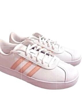 🆕-Adidas Girl's VL Court 2.0 Sneaker 4M in Pink Glow